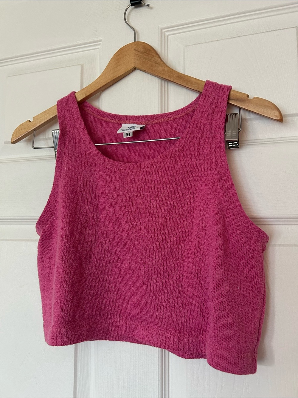 Classic Cropped Pink Knit Tank Top Citizen Vintage Montreal